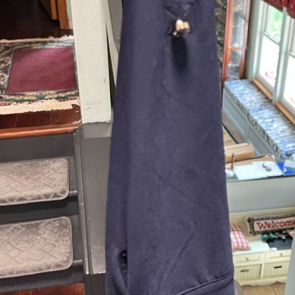 White House Black Market Navy Shirt Dress with Leopard Print Lining Size 10 #058 - Picture 3 of 8